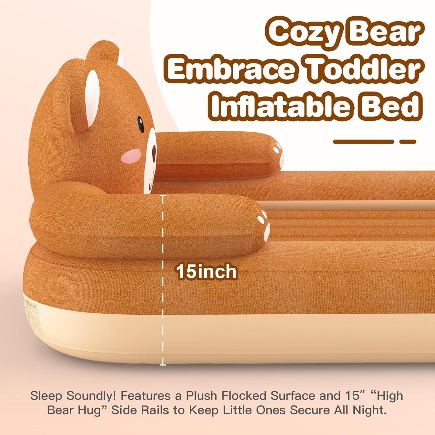 Cama de viaje inflable para niños ROCKBIRDS - Diseño de oso