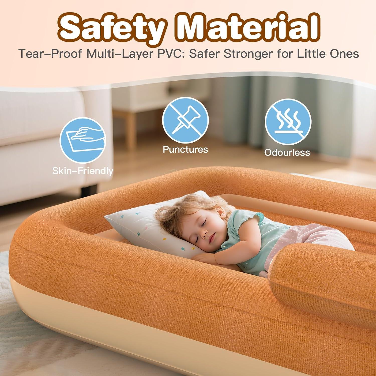 Cama de viaje inflable para niños ROCKBIRDS - Diseño de oso