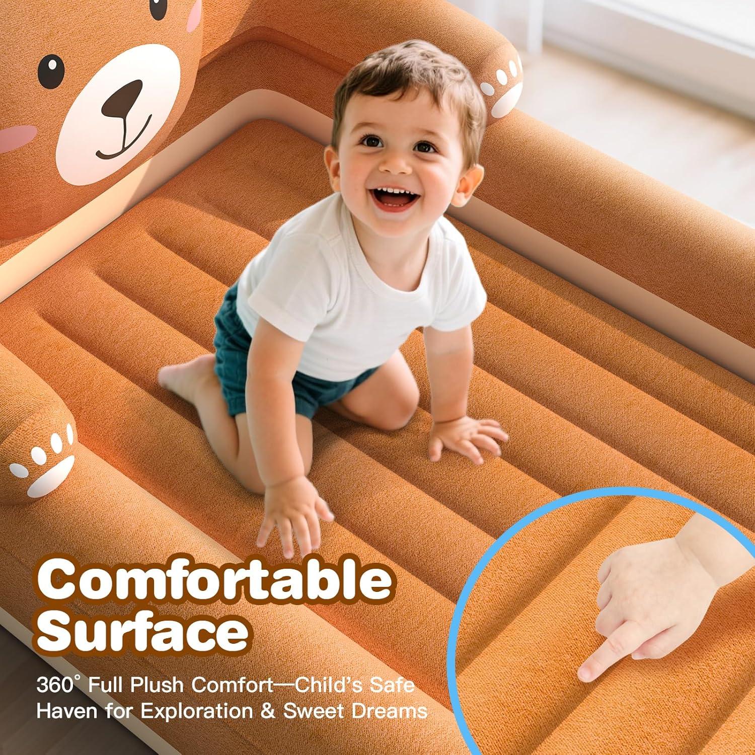 Cama de viaje inflable para niños ROCKBIRDS - Diseño de oso