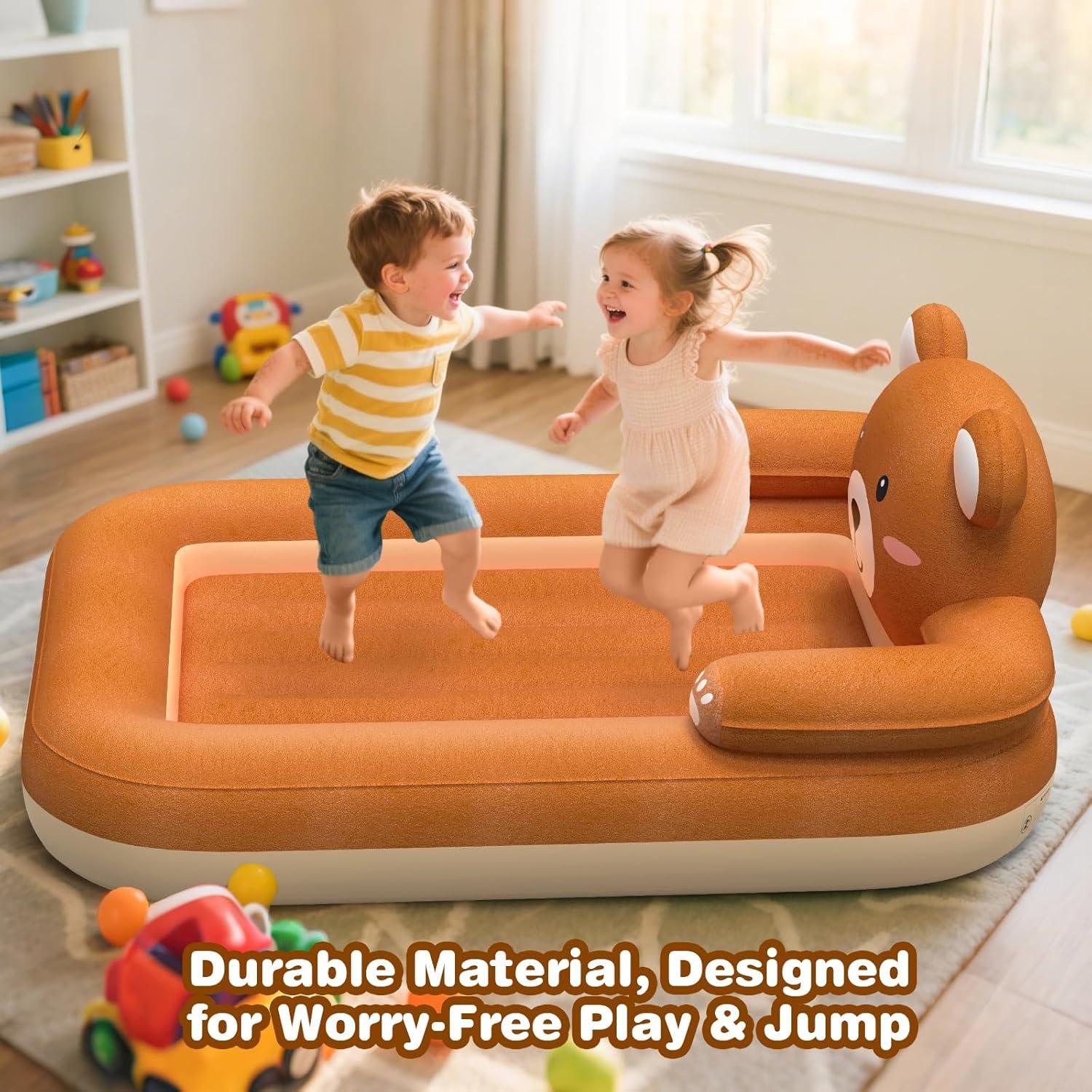 Cama de viaje inflable para niños ROCKBIRDS - Diseño de oso