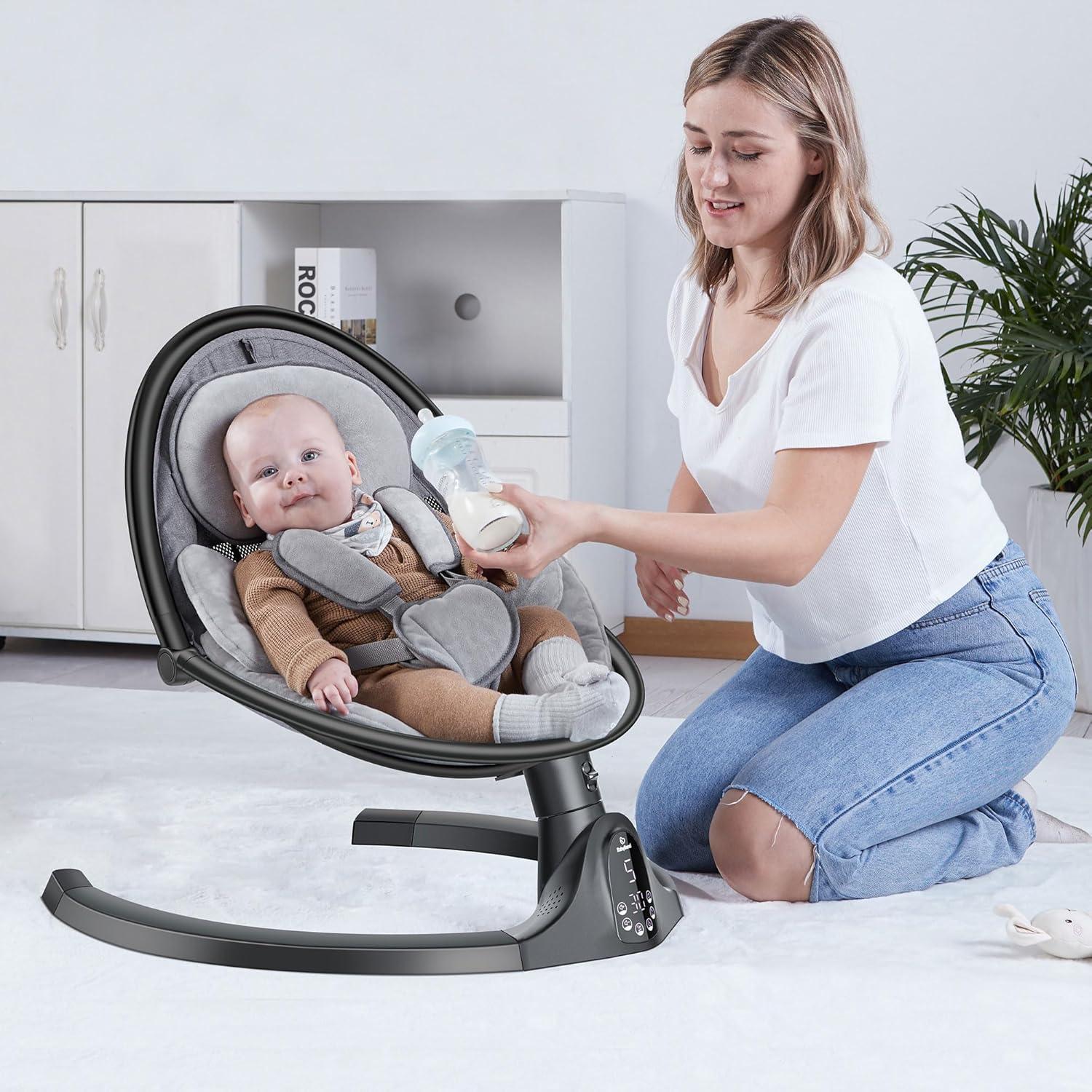 Columpio Eléctrico BabyBond BB008M para Bebés hasta 12.25 kg
