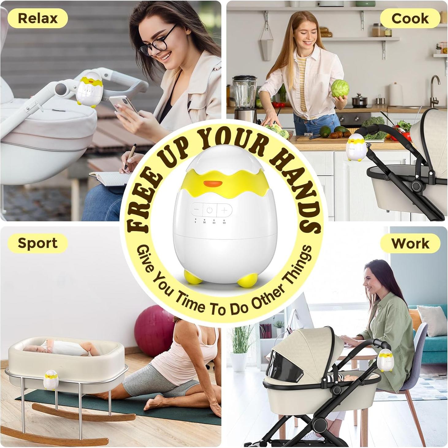 Mecedor Recargable para Bebés - 5 Velocidades y Temporizador