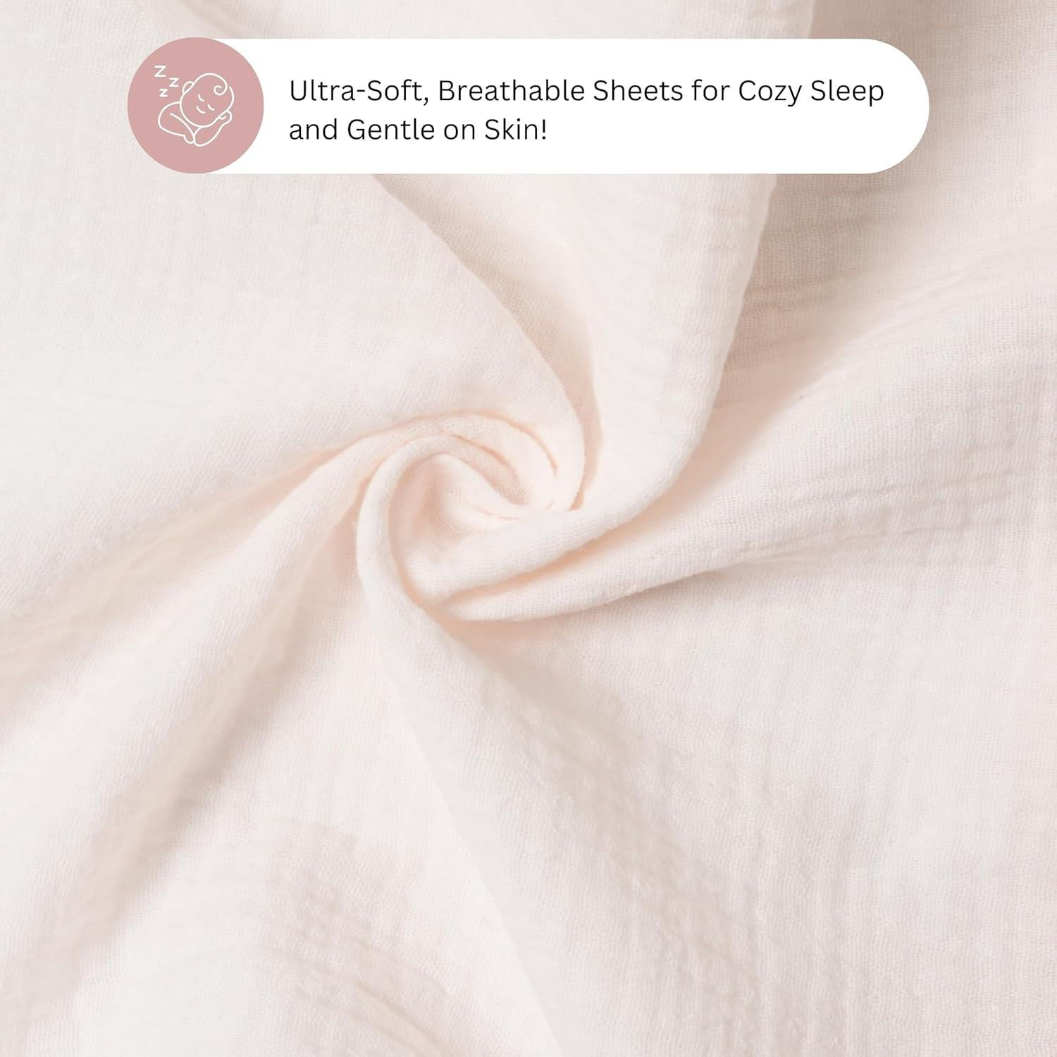 Sábanas de Muselina Tansy Panda para Cuna 81x41 cm Rosa