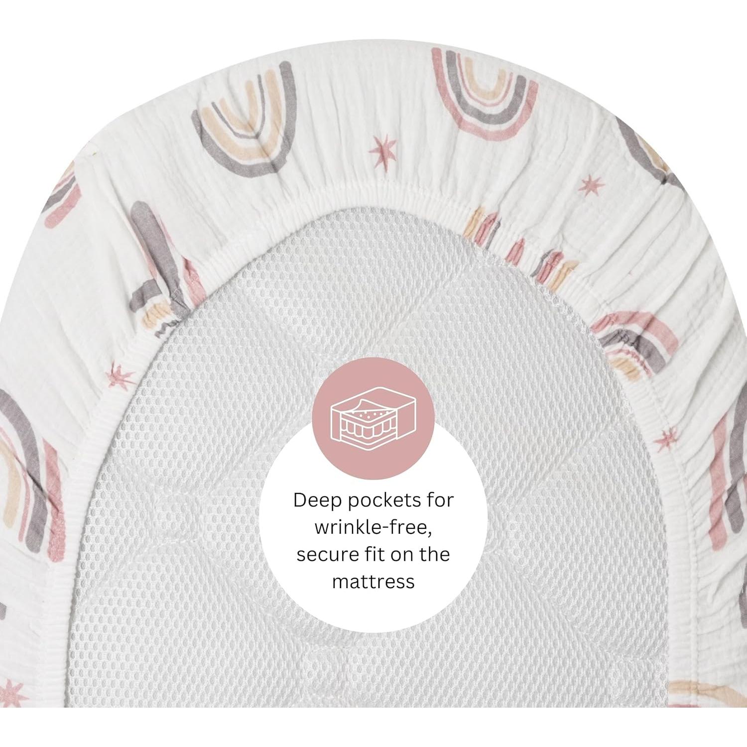 Sábanas de Muselina Tansy Panda para Cuna 81x41 cm Rosa