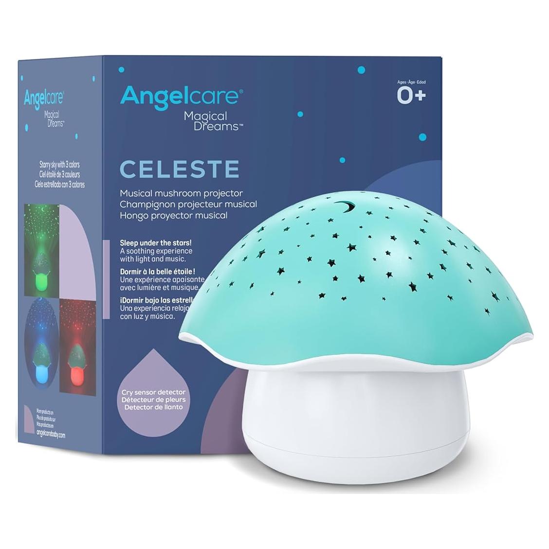 Proyector Nocturno Musical Hongo Celeste para Bebés - Luz y Sonido