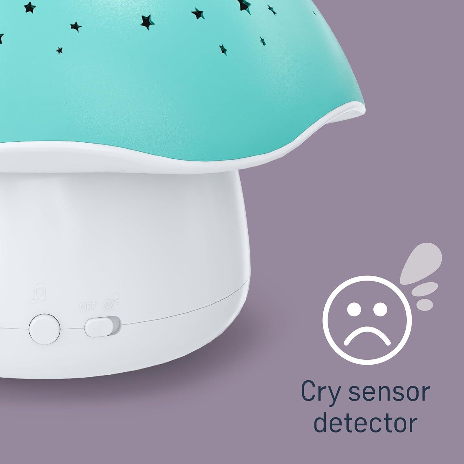 Proyector Nocturno Musical Hongo Celeste para Bebés - Luz y Sonido