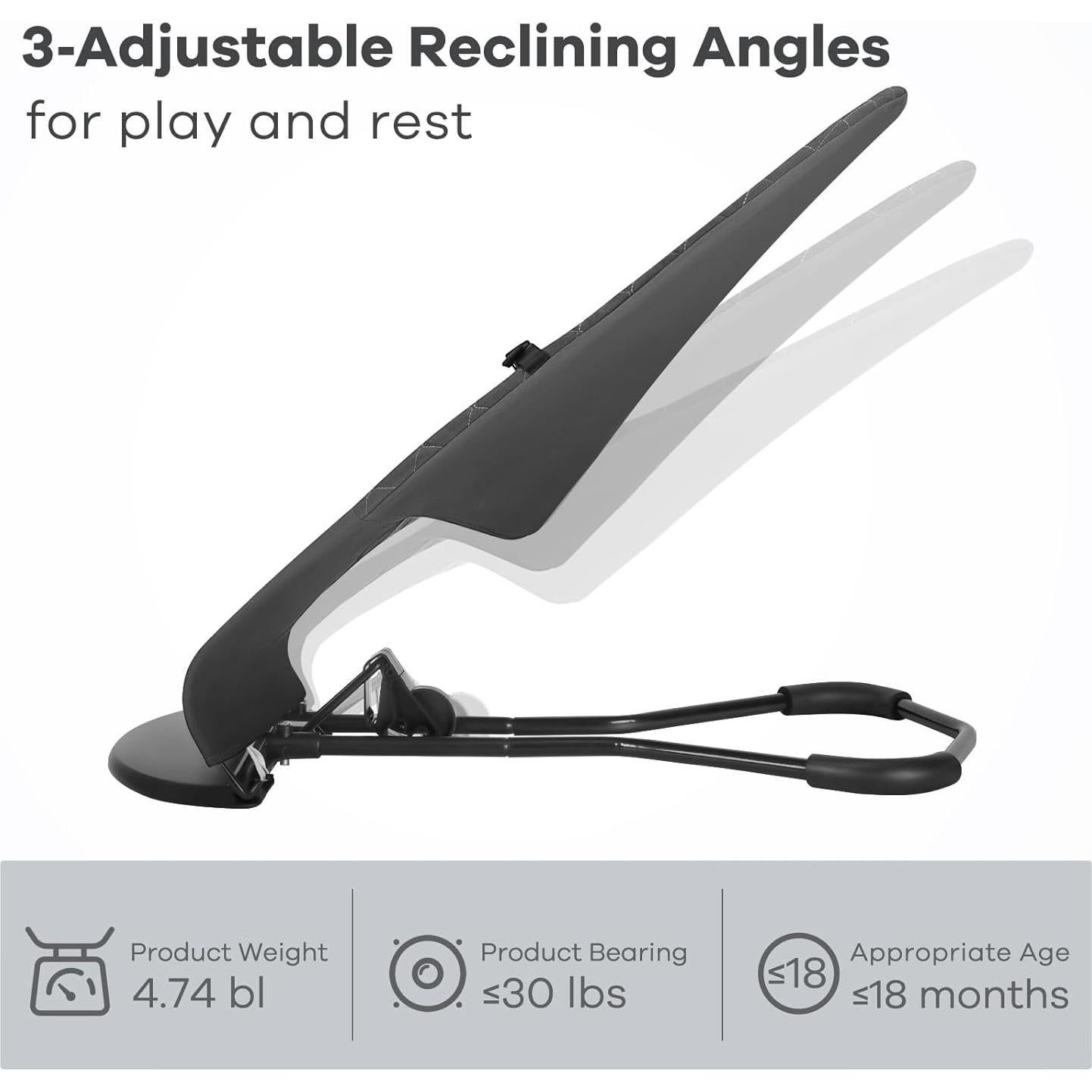 Balancín para Bebés HKAI Gris Oscuro 100% Algodón Plegable