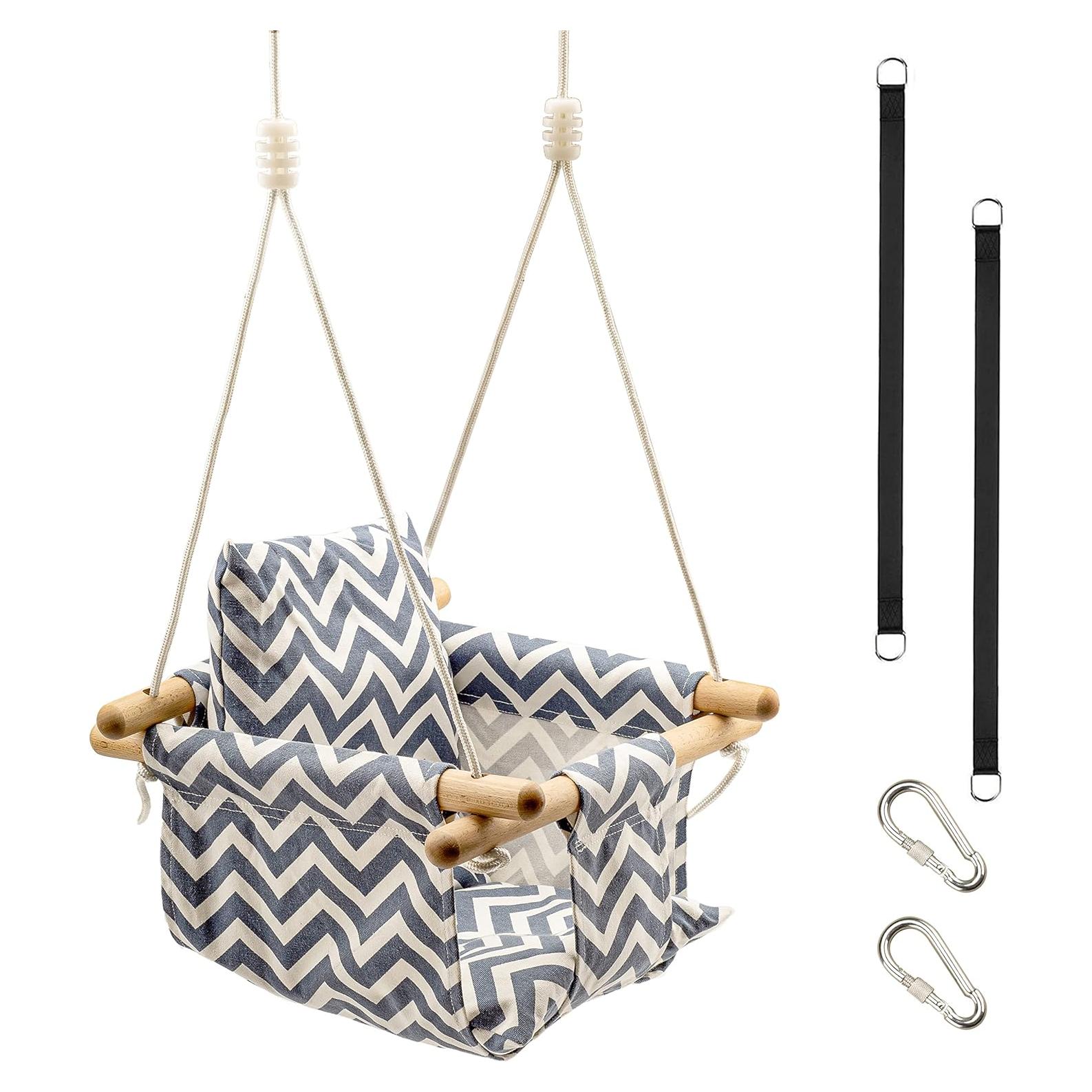 Silla Colgante para Bebé KINSPORY de Lona con Cojín 40x160cm