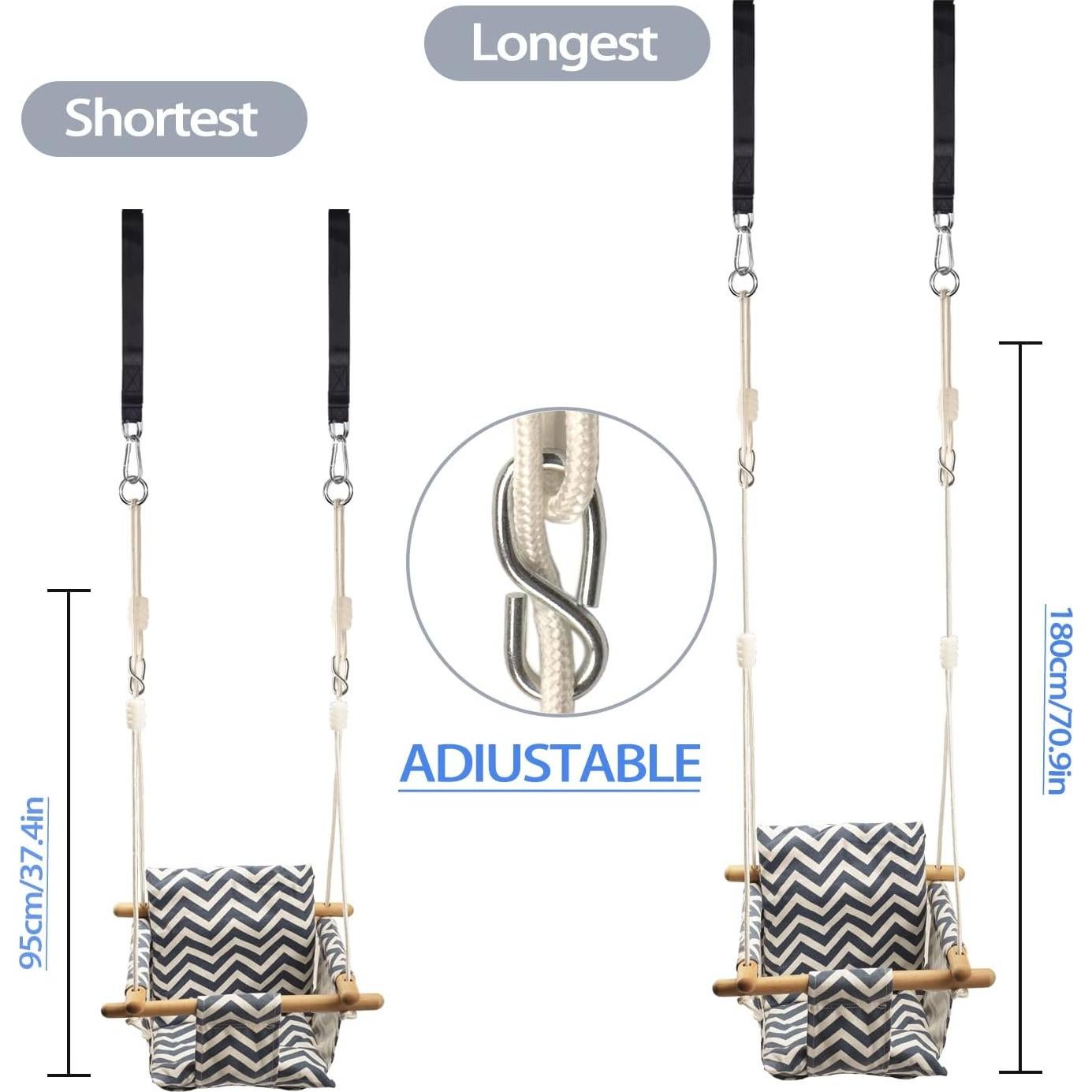 Silla Colgante para Bebé KINSPORY de Lona con Cojín 40x160cm