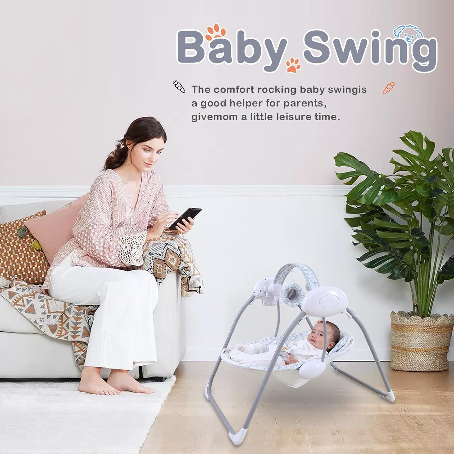 Columpio para Bebé Otrolepota Plegable con Música 0-9 Meses