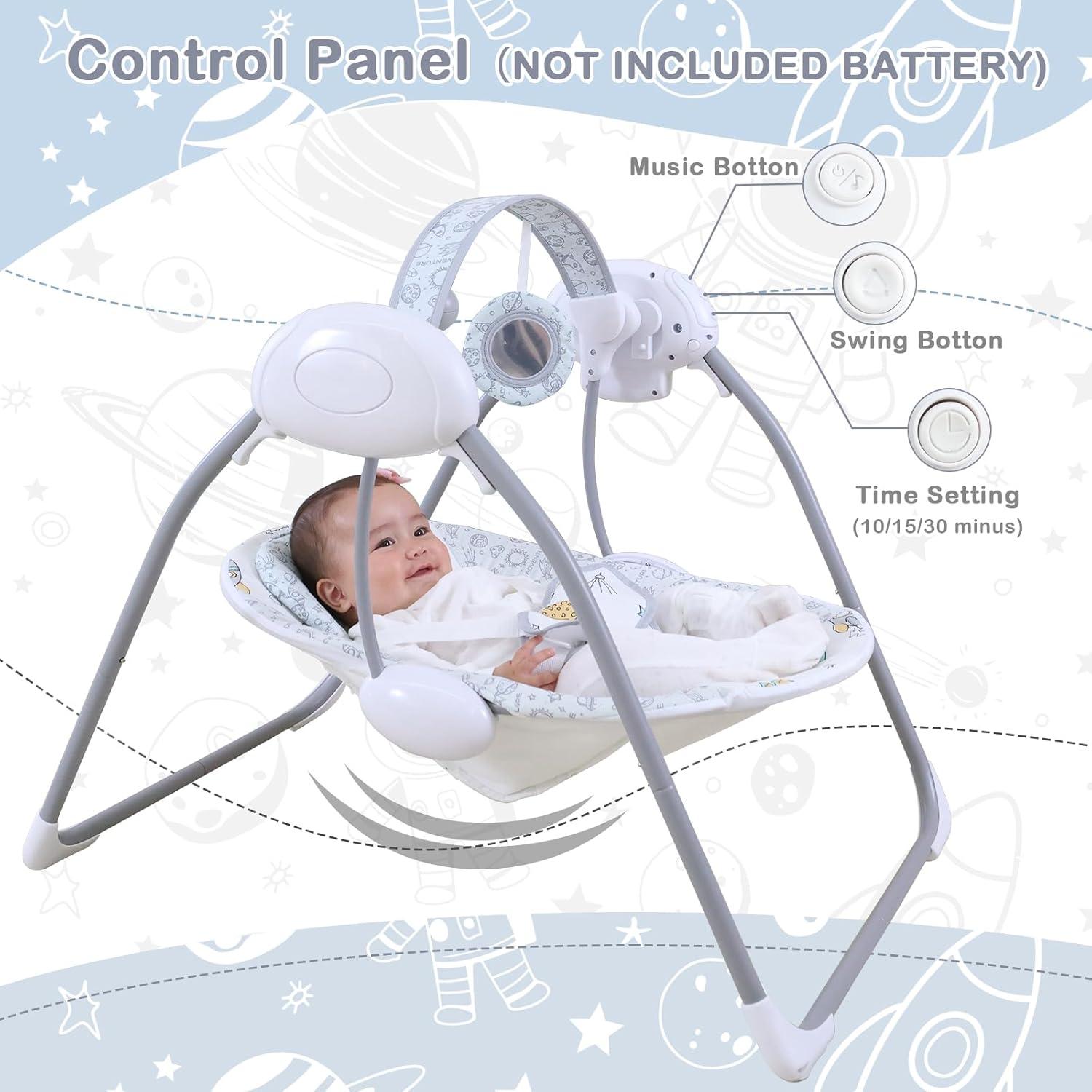 Columpio para Bebé Otrolepota Plegable con Música 0-9 Meses