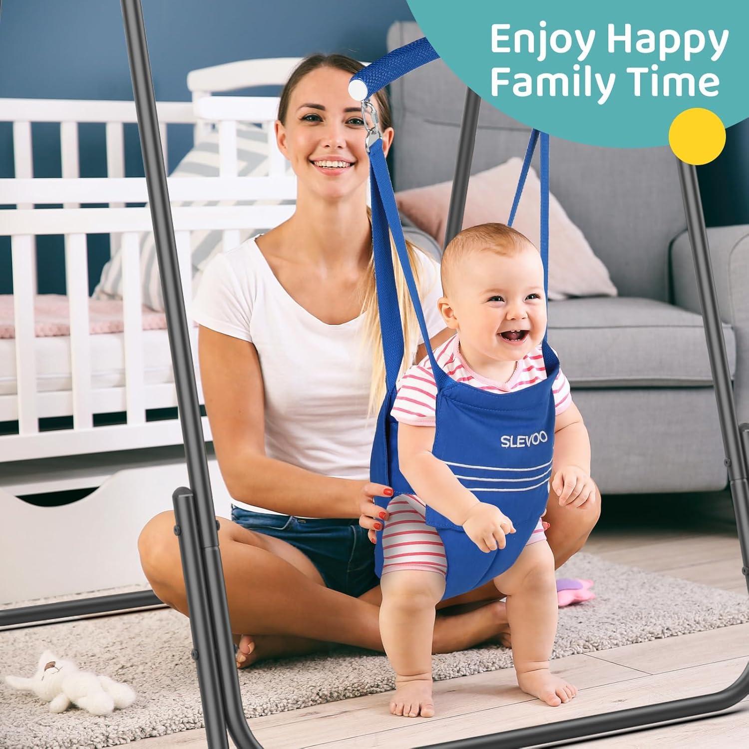 Saltador y Columpio 2 en 1 Slevoo para Bebés Azul