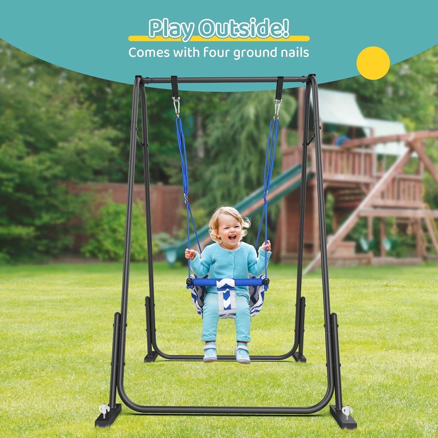 Saltador y Columpio 2 en 1 Slevoo para Bebés Azul