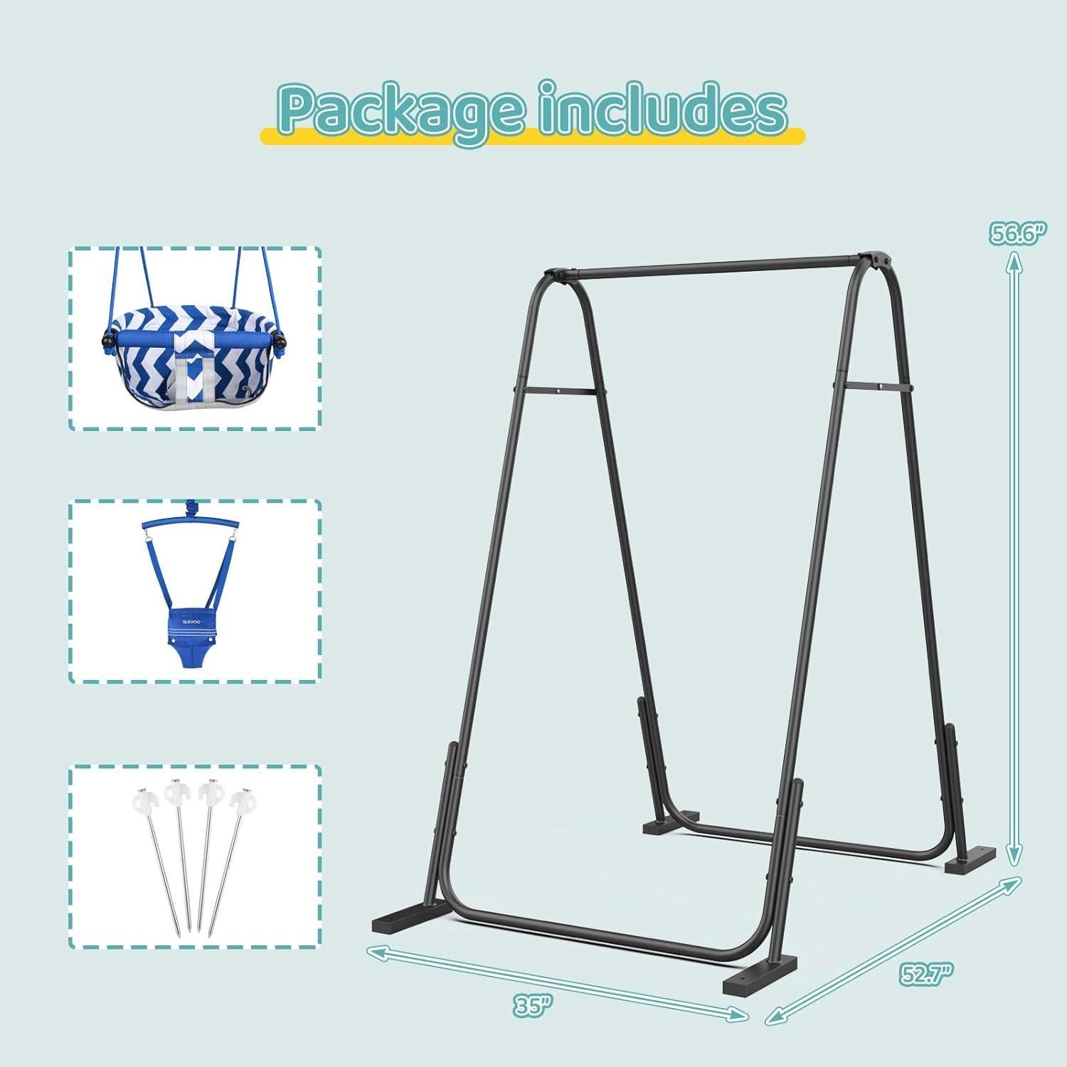 Saltador y Columpio 2 en 1 Slevoo para Bebés Azul