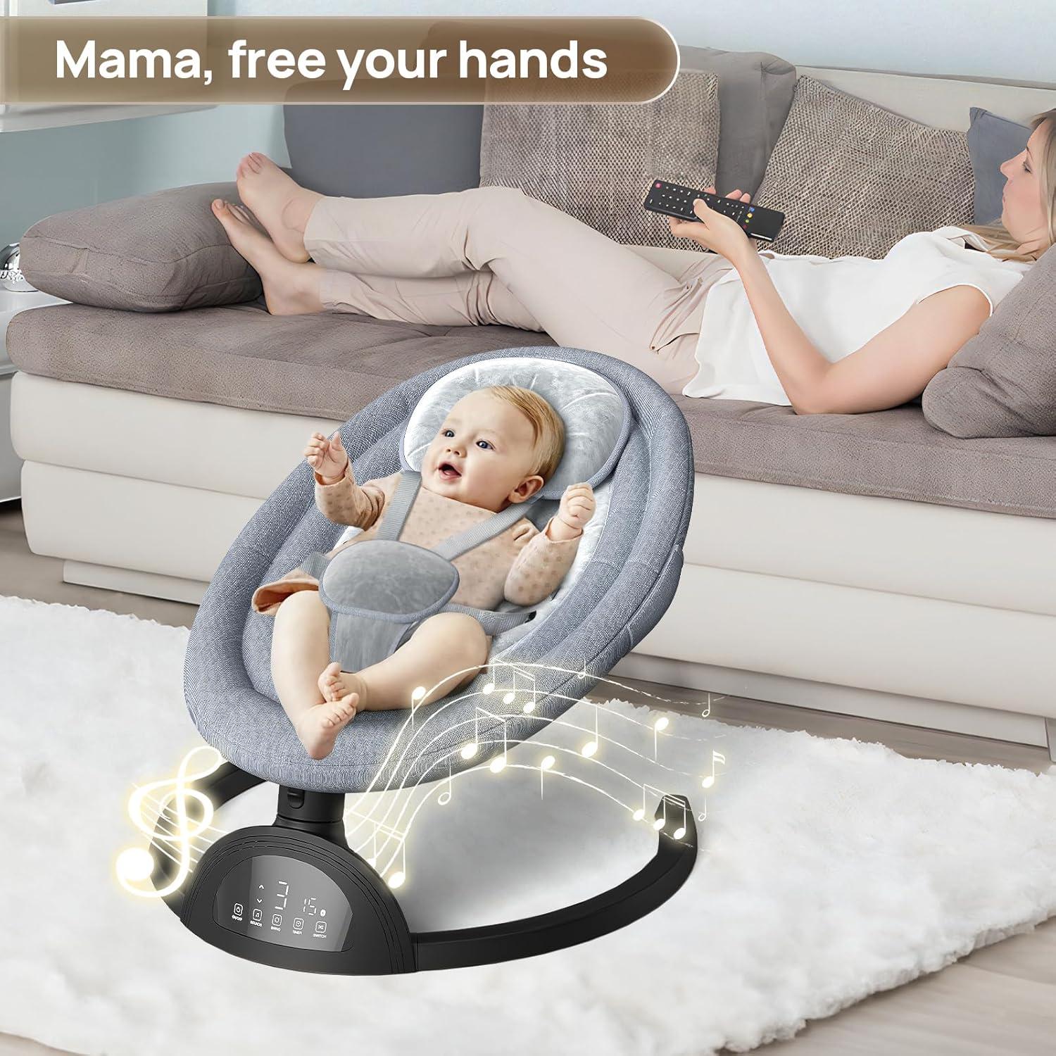 Hamaca Portátil para Bebés Monniebaby con Bluetooth y 5 Modos