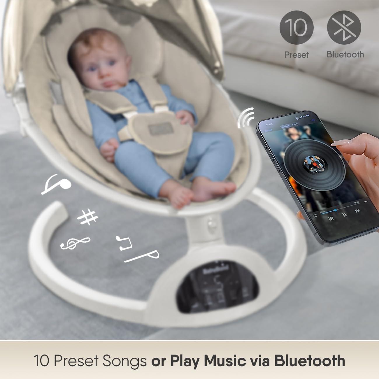 Columpio BabyBond para Bebés con Bluetooth y Control Remoto