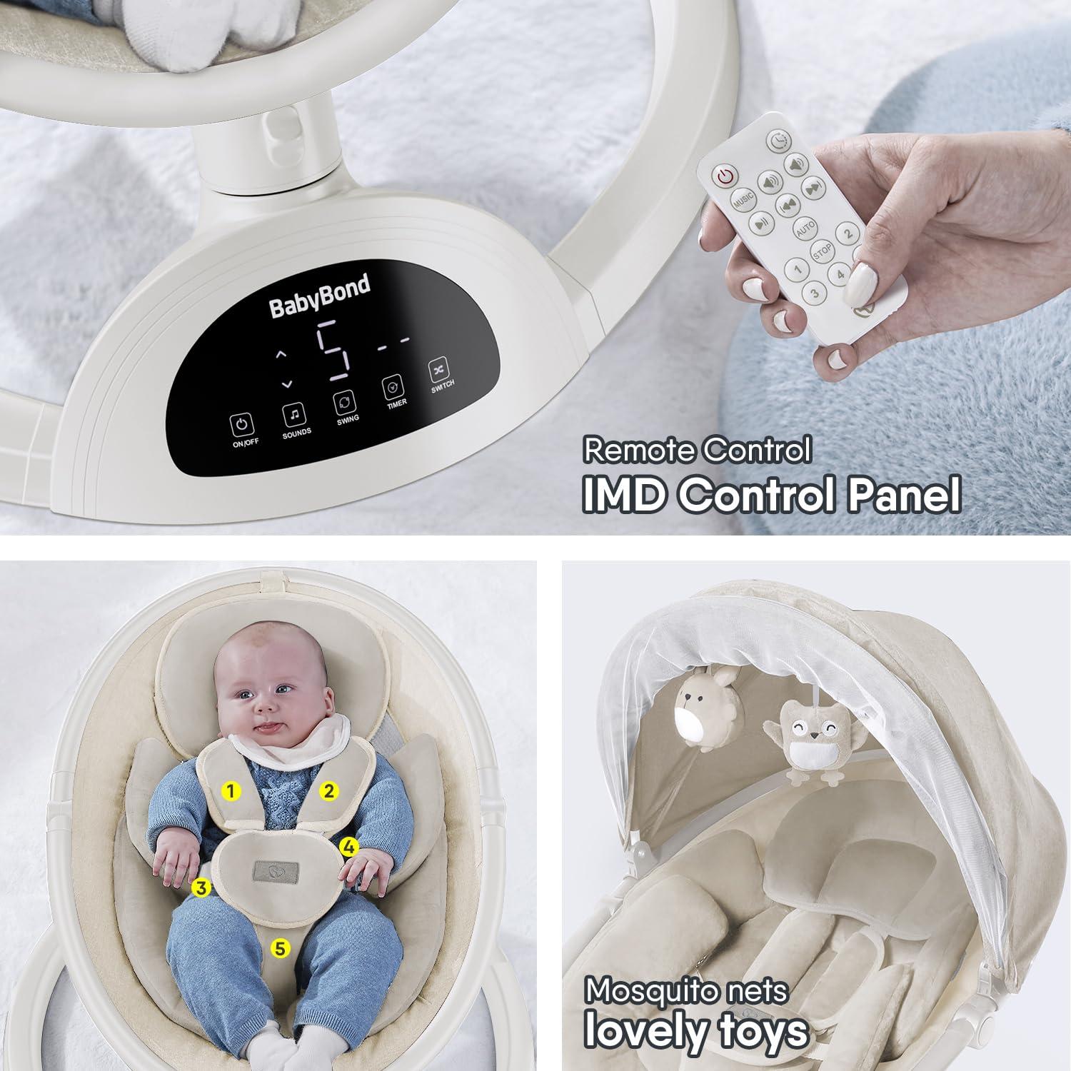 Columpio BabyBond para Bebés con Bluetooth y Control Remoto
