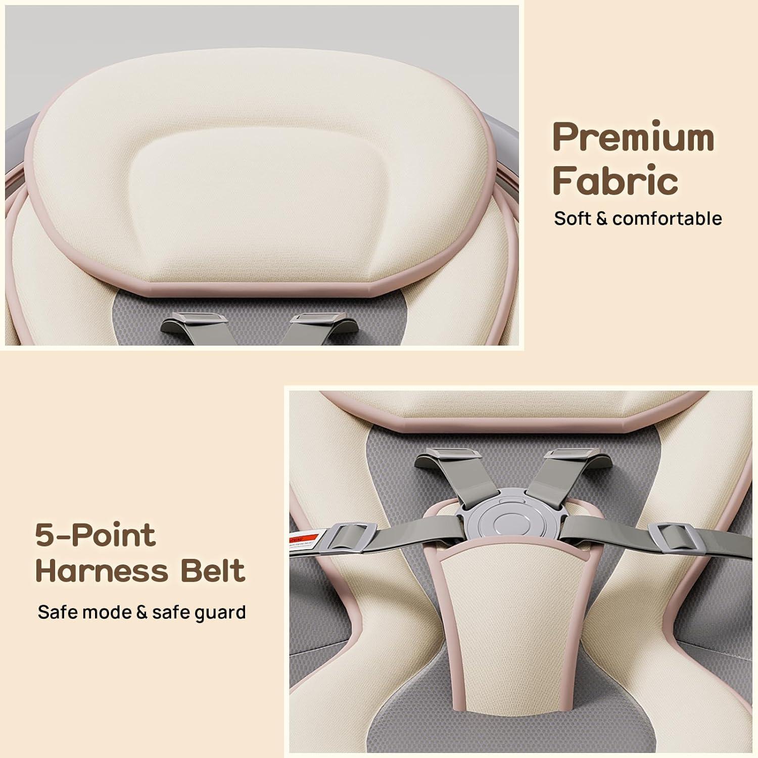 Columpio portátil para bebés con control remoto y 5 velocidades