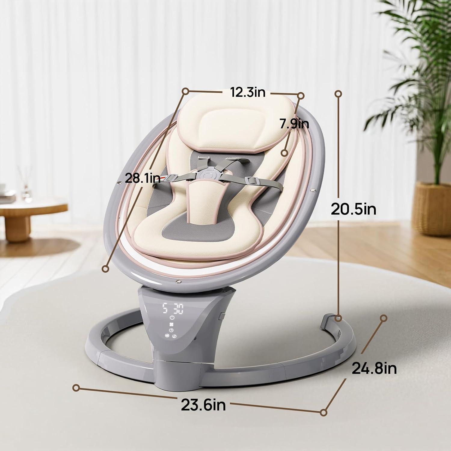 Columpio portátil para bebés con control remoto y 5 velocidades