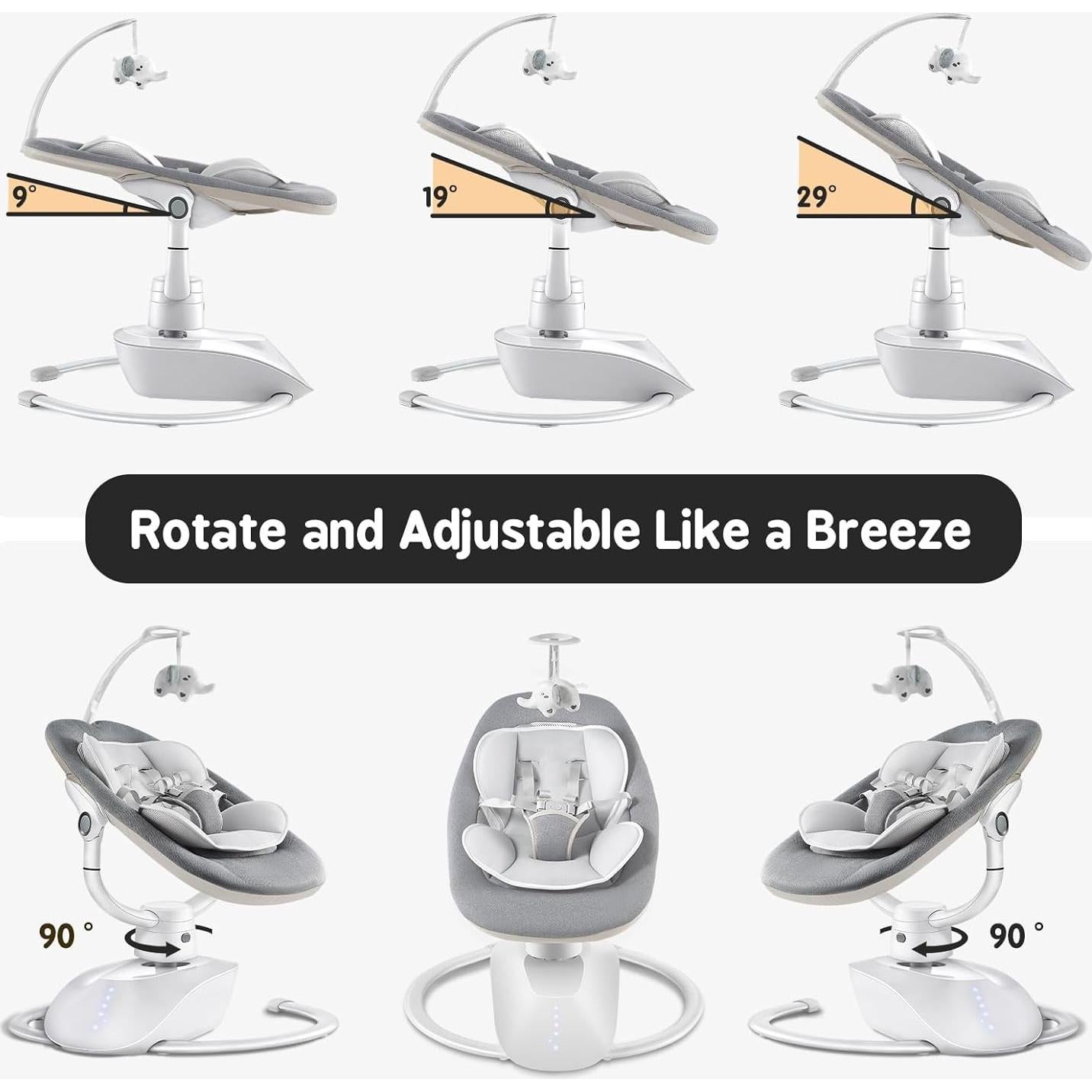 Columpio Eléctrico para Bebés Derson con Control Remoto 5 Modos