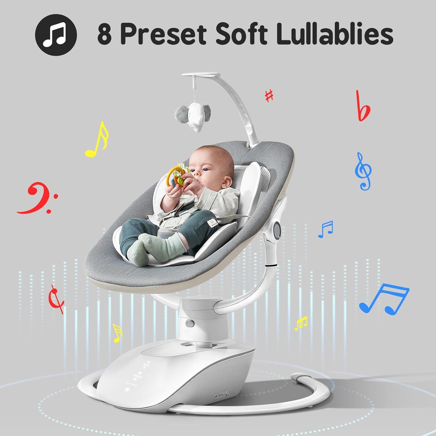 Columpio Eléctrico para Bebés Derson con Control Remoto 5 Modos