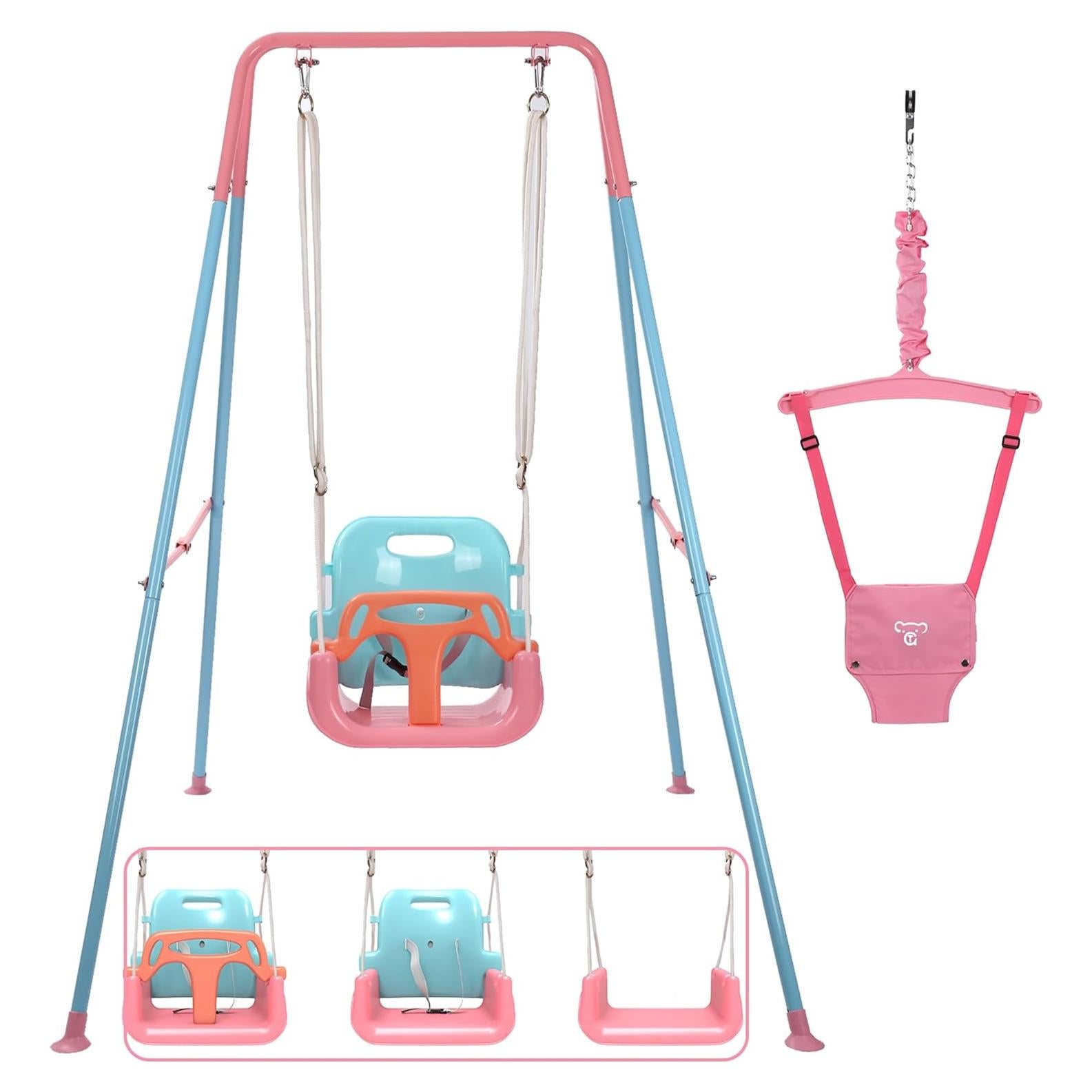 Columpio y Saltador 2 en 1 TOREVSIOR para Bebés Rosa