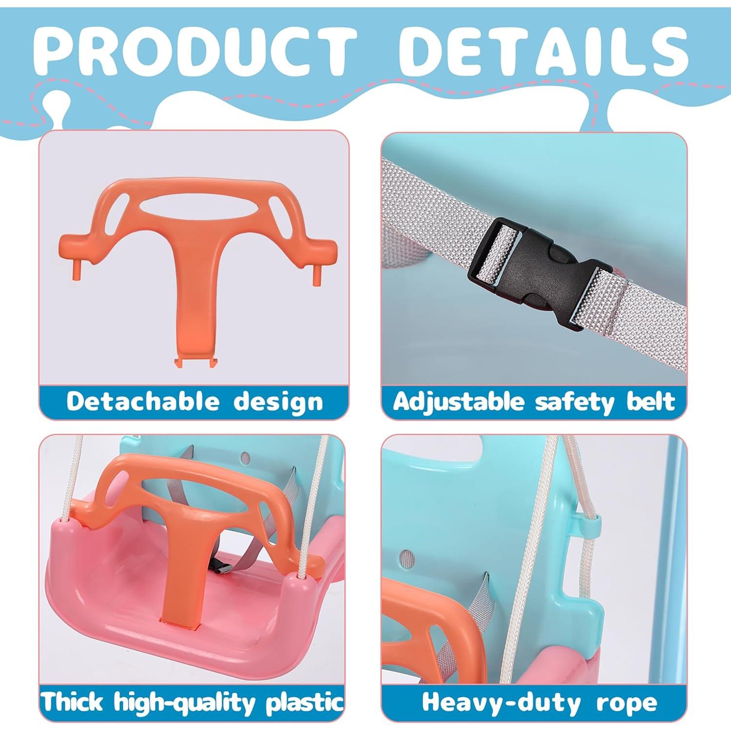 Columpio y Saltador 2 en 1 TOREVSIOR para Bebés Rosa