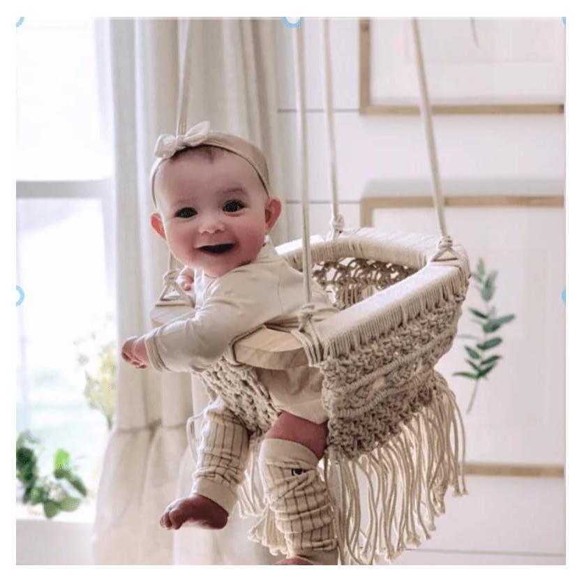 Hamaca Boho para Bebés SN Handicrafts Hecha a Mano 100% Algodón