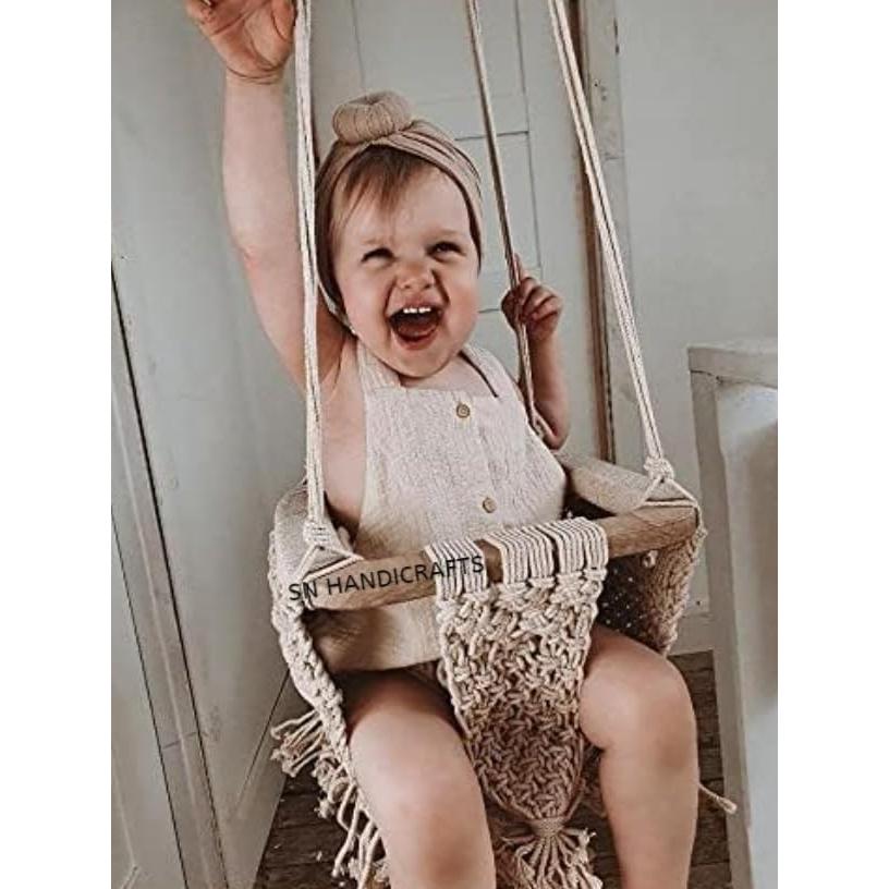 Hamaca Boho para Bebés SN Handicrafts Hecha a Mano 100% Algodón