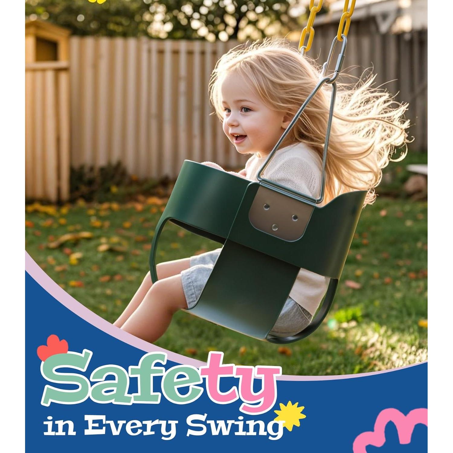 Columpio de Cubo Little Dove Verde con Respaldo Alto 99.79 kg