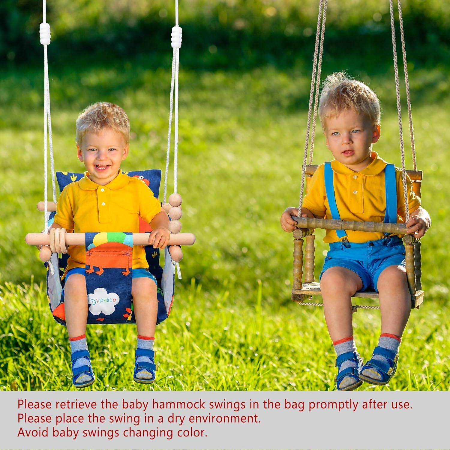 Columpio para Bebés FAETKLC con Asiento de Algodón - Dinosaurio