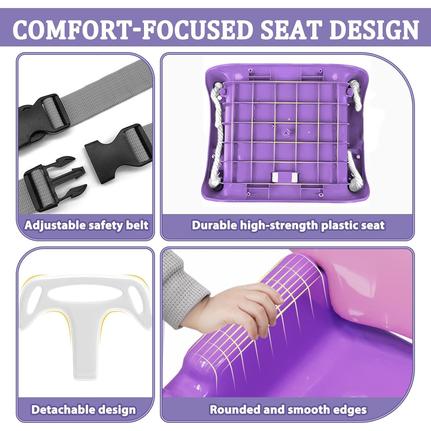 Columpio y Saltador 2 en 1 JWPEHOE Rosa Plegable con Cojín