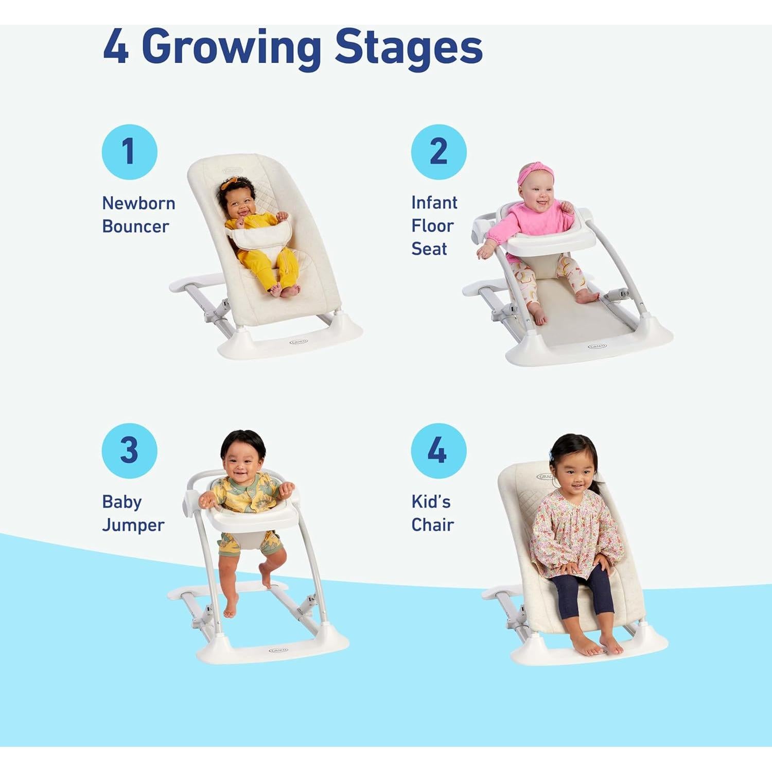 Graco Jumpstart 4-en-1 Rebotador Ajustable para Bebés Mod Lilac