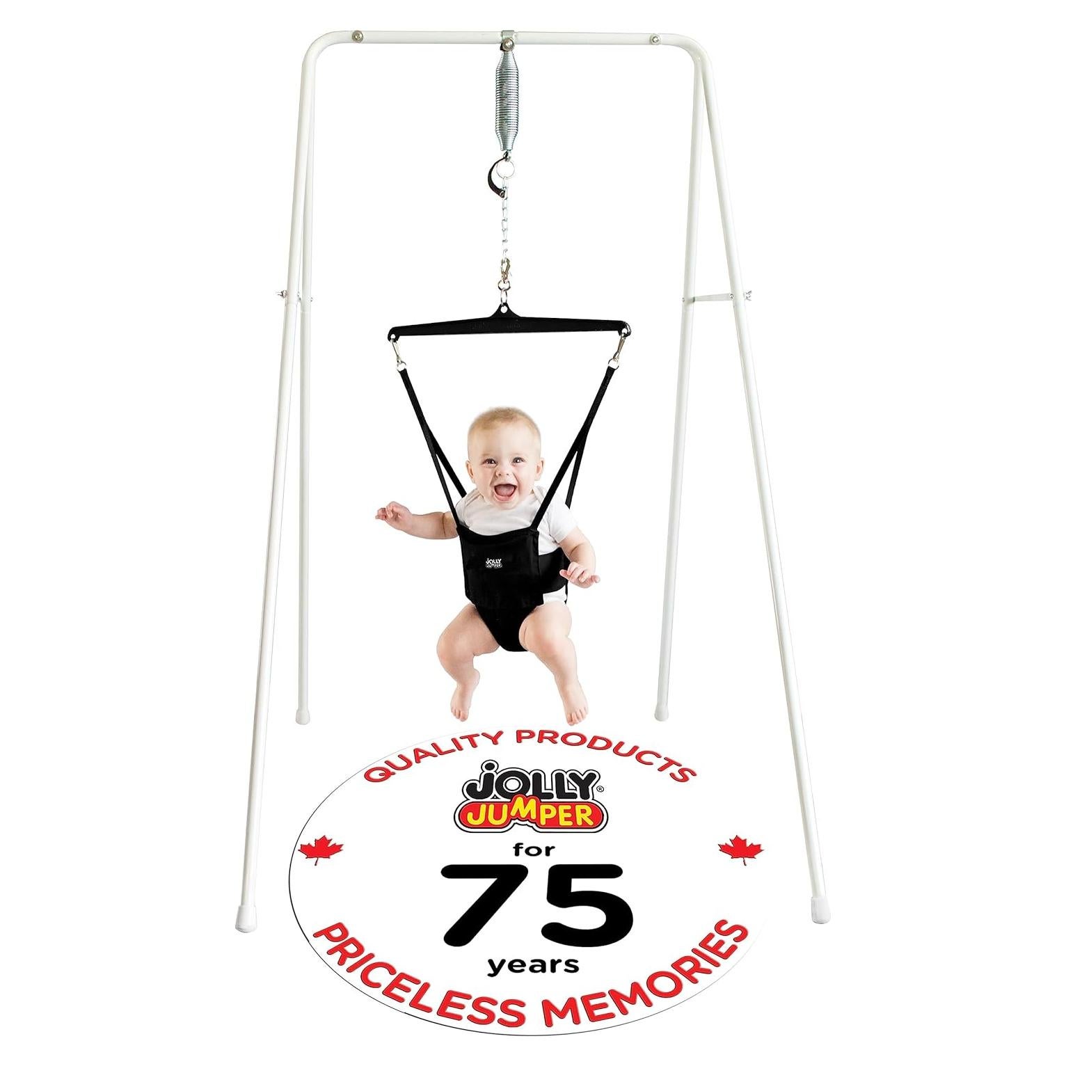 Saltador para Bebés Jolly Jumper Clásico Negro - Altura Ajustable, hasta 12.7 kg