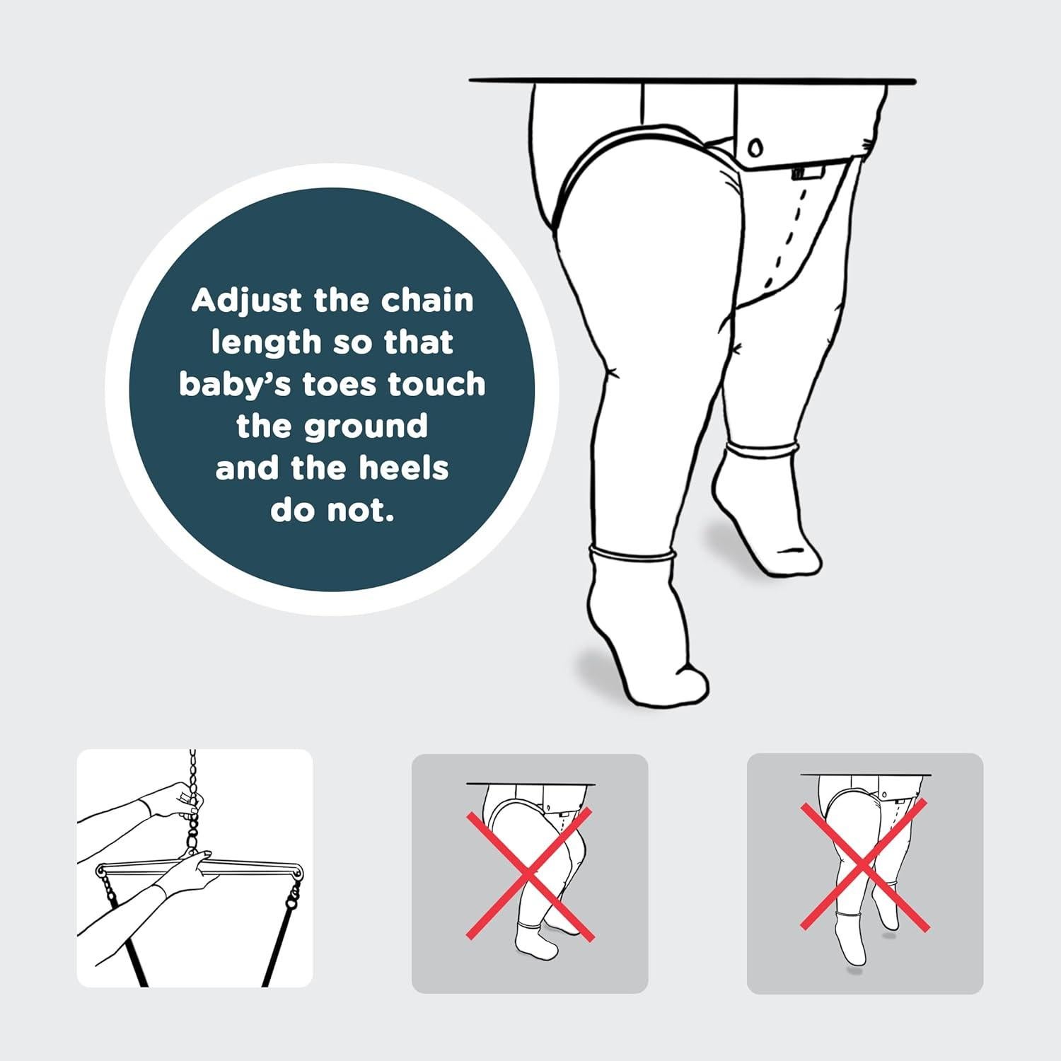 Saltador para Bebés Jolly Jumper Clásico Negro - Altura Ajustable, hasta 12.7 kg