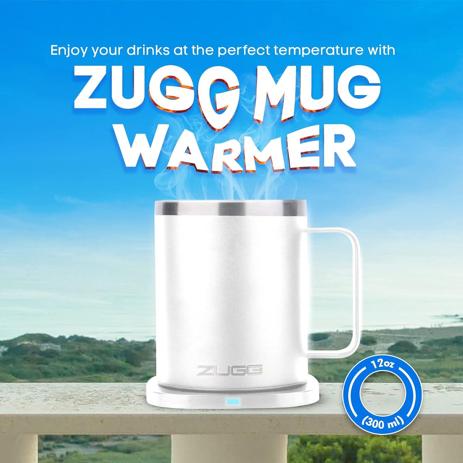 Taza Calentadora ZUGG Aislada 355ml con Cargador Qi Blanco