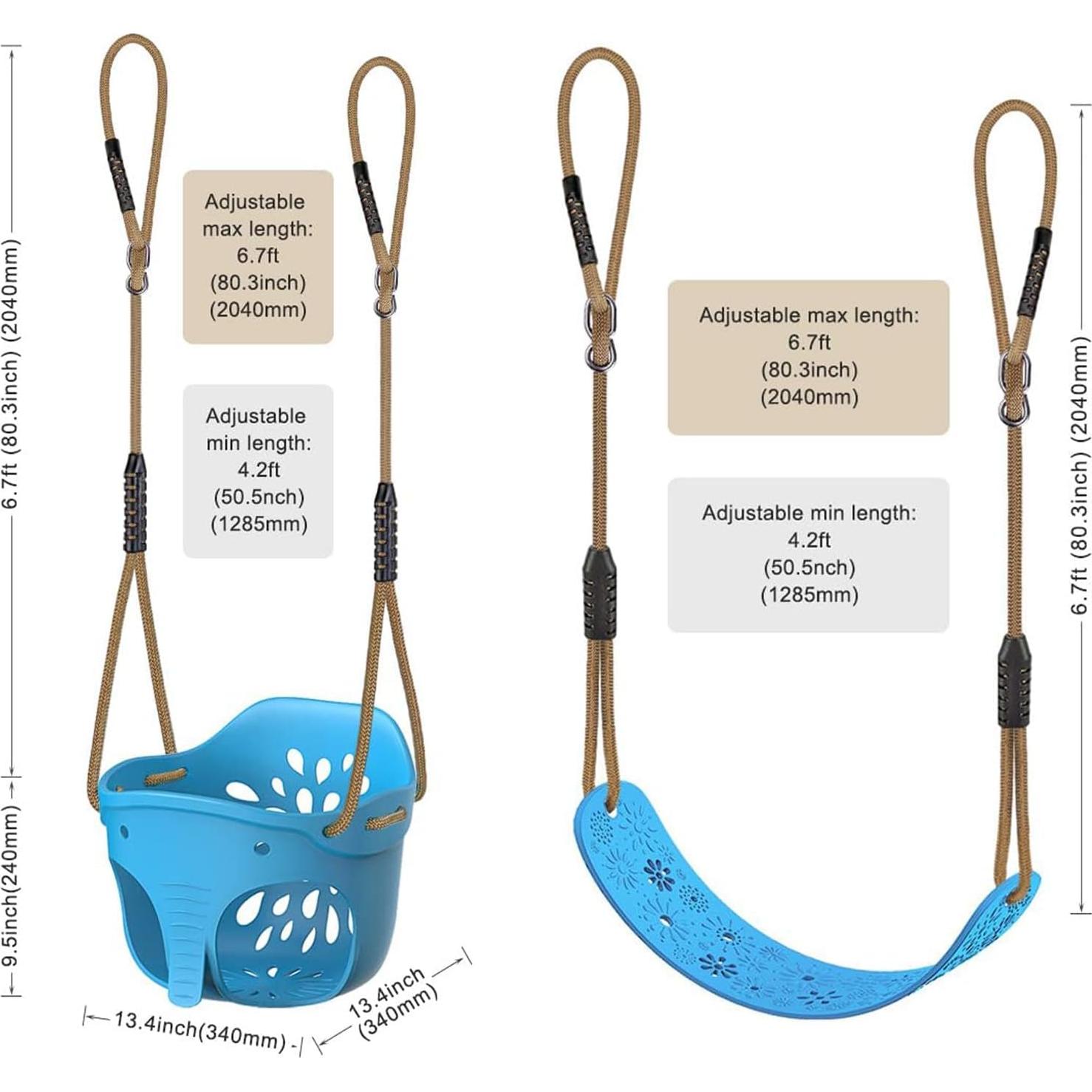 Juego de 2 Asientos de Columpio BeneLabel con Respaldo Alto