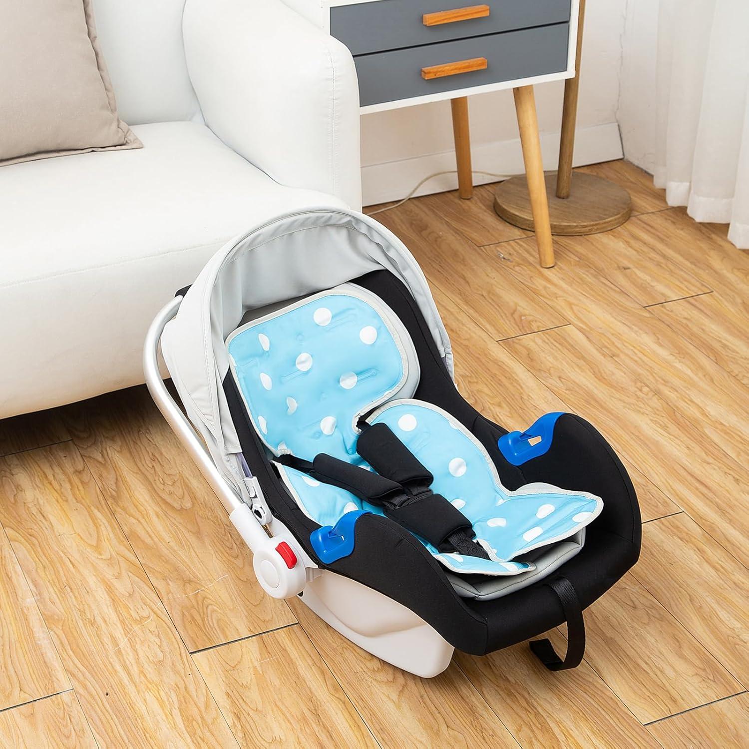 Almohadilla de Enfriamiento para Asiento de Coche Bebé Azul 2 en 1