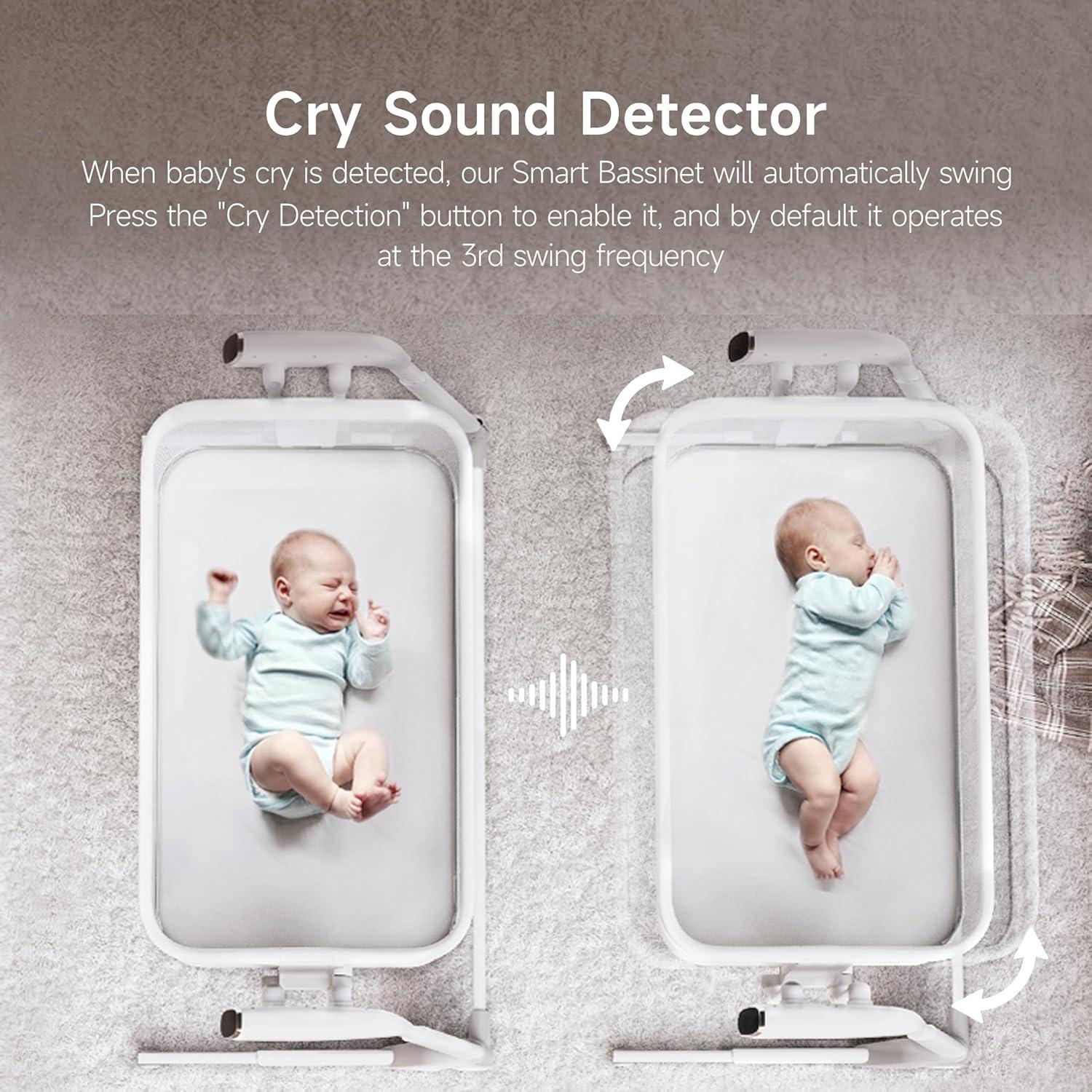 Cuna Inteligente Maydolly con Colchón y 7 Alturas Ajustables