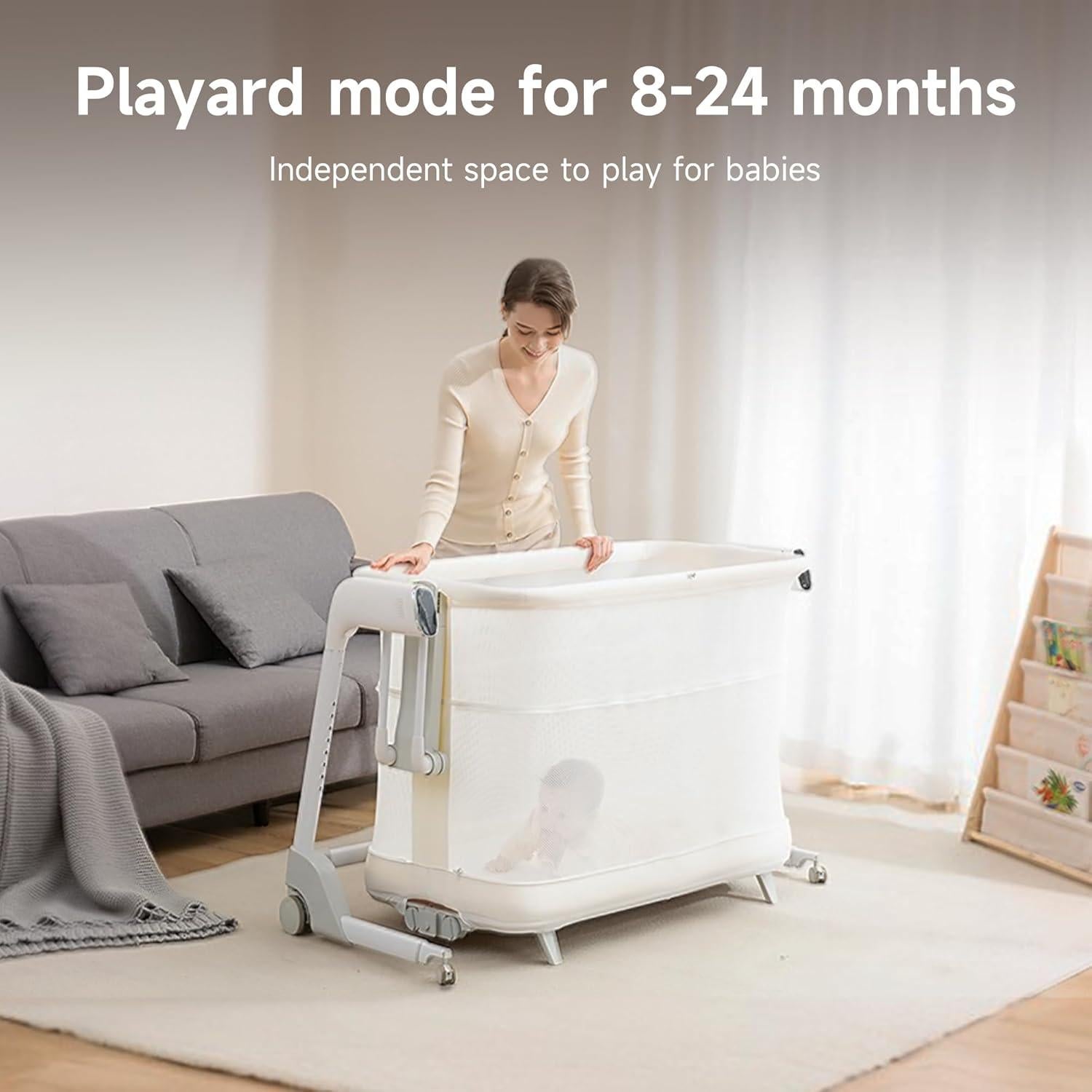 Cuna Inteligente Maydolly con Colchón y 7 Alturas Ajustables