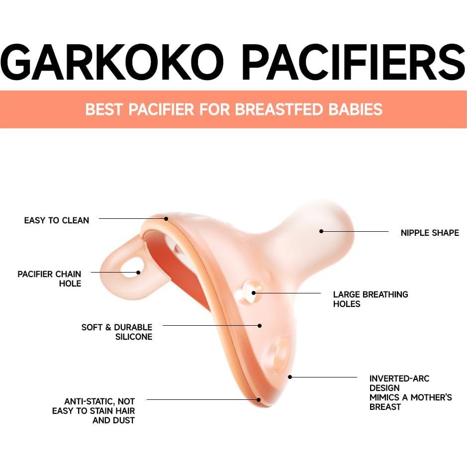 Chupetes de Silicona Suave Garkoko para Bebés 0-6 Meses