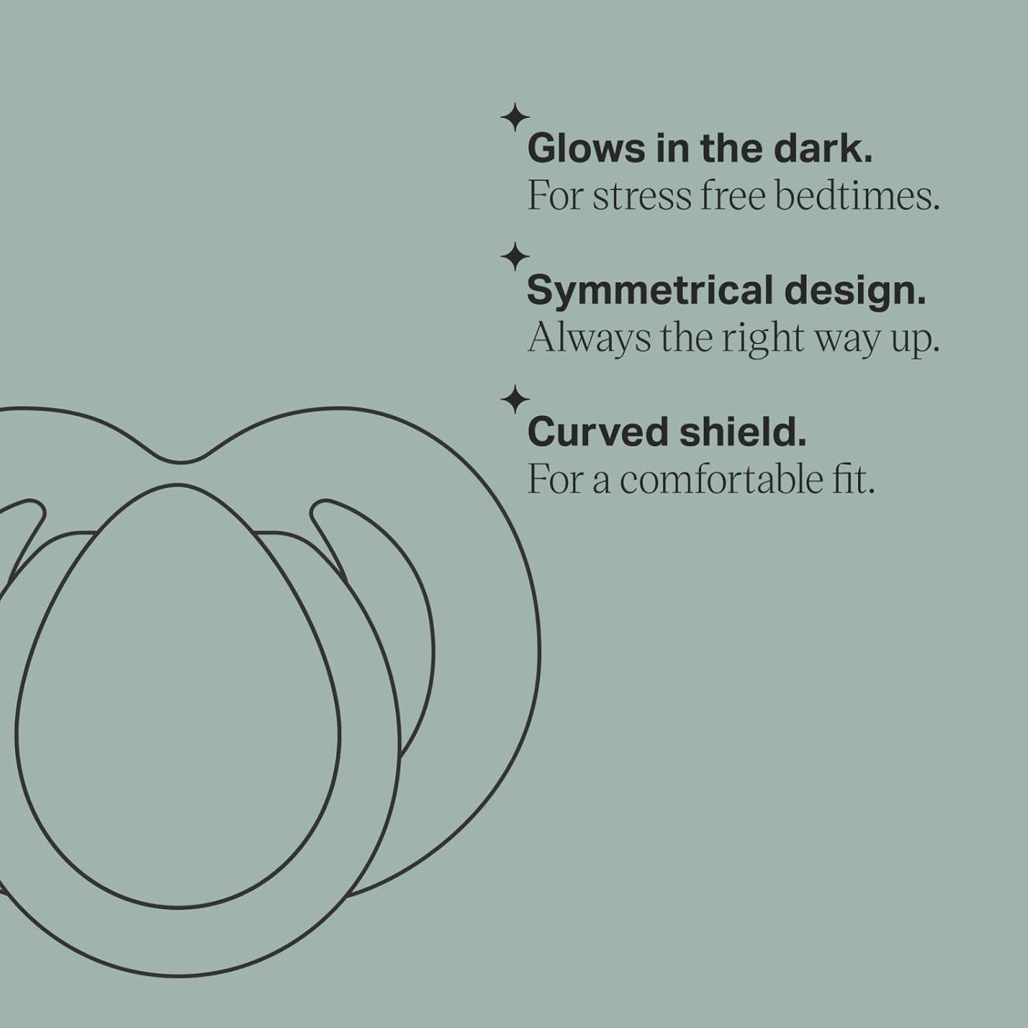 Chupete Tommee Tippee 0-6 Meses Brilla en la Oscuridad - 2 Unidades