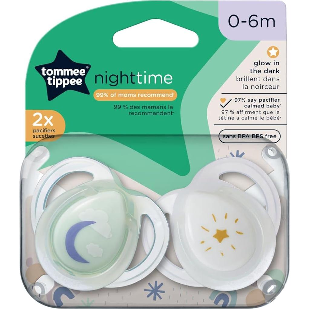 Chupete Tommee Tippee 0-6 Meses Brilla en la Oscuridad - 2 Unidades