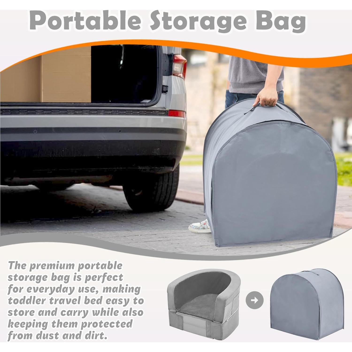 Cama de Viaje 2-en-1 QUCHI para Niños Pequeños - Plegable y Portátil