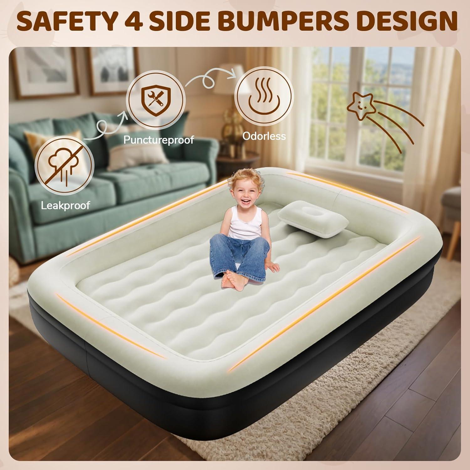 Cama de viaje inflable Abdtech para niños - 162.9x113 cm