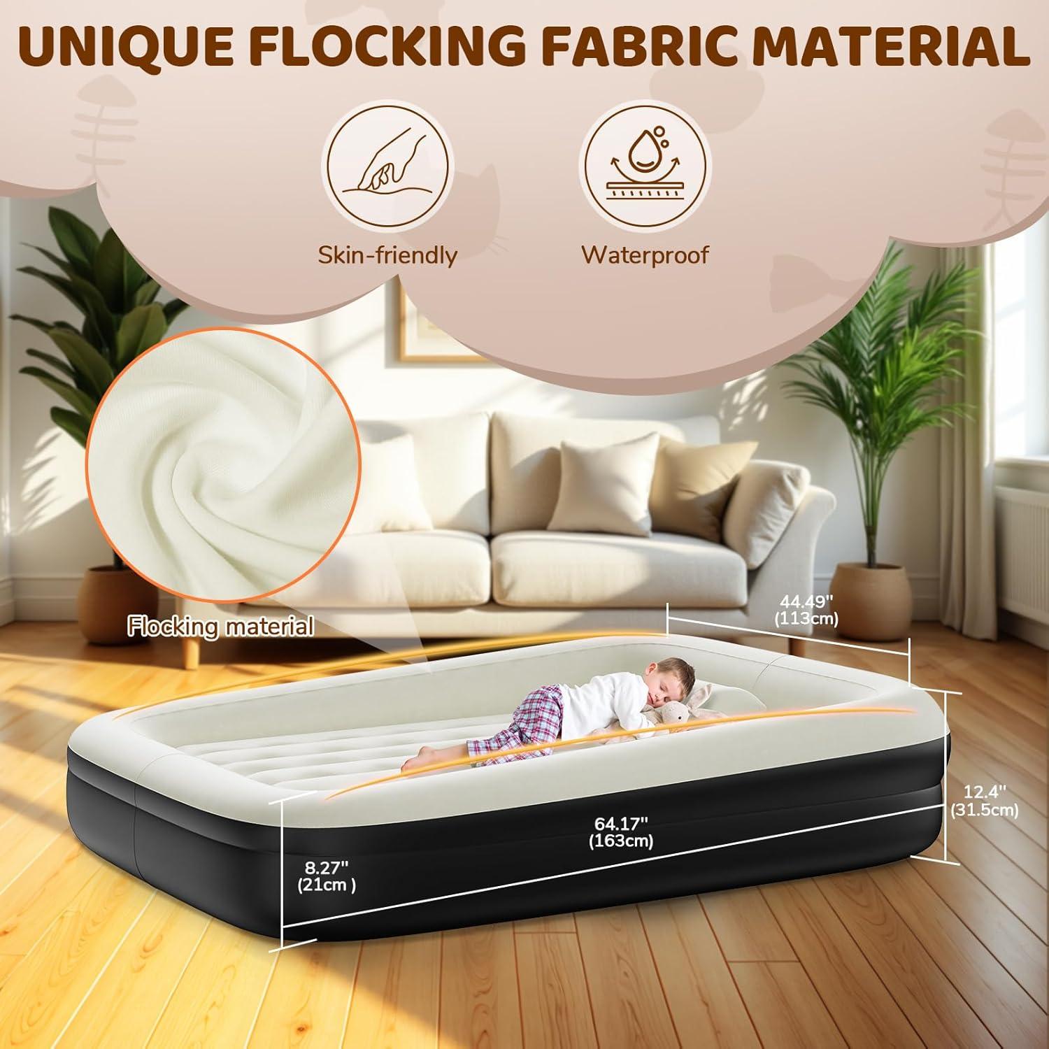 Cama de viaje inflable Abdtech para niños - 162.9x113 cm