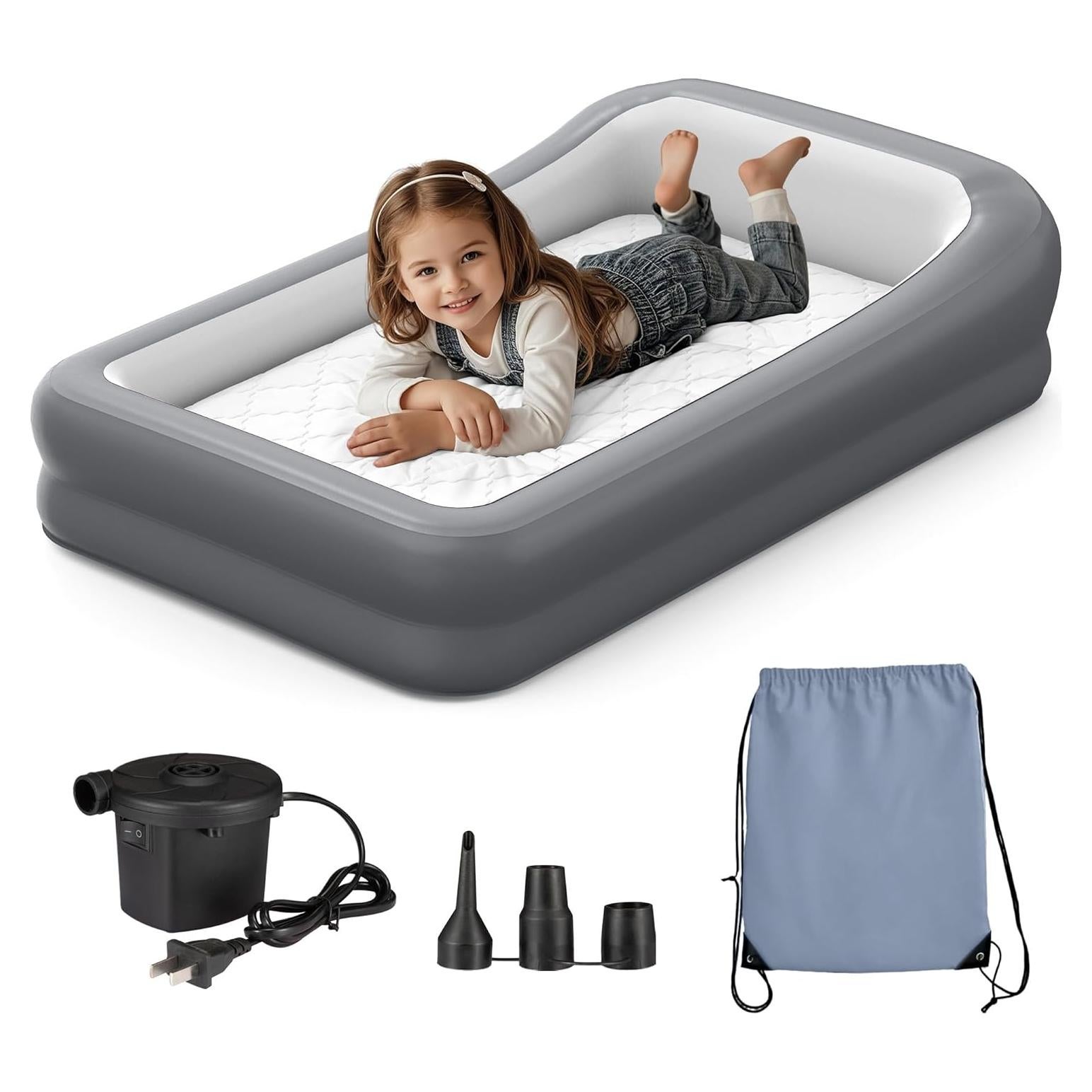Cama de viaje inflable GloTika para niños 160x100 cm con sábana