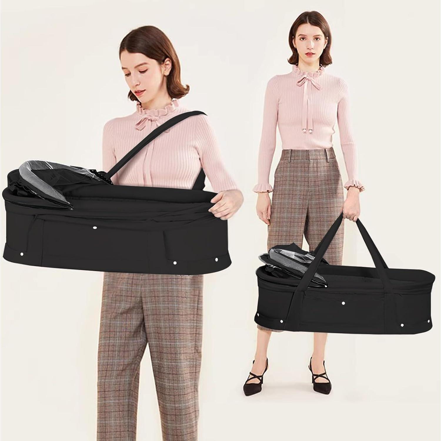 Cuna de viaje portátil Surebaby TL 2 en 1 con sombra negra