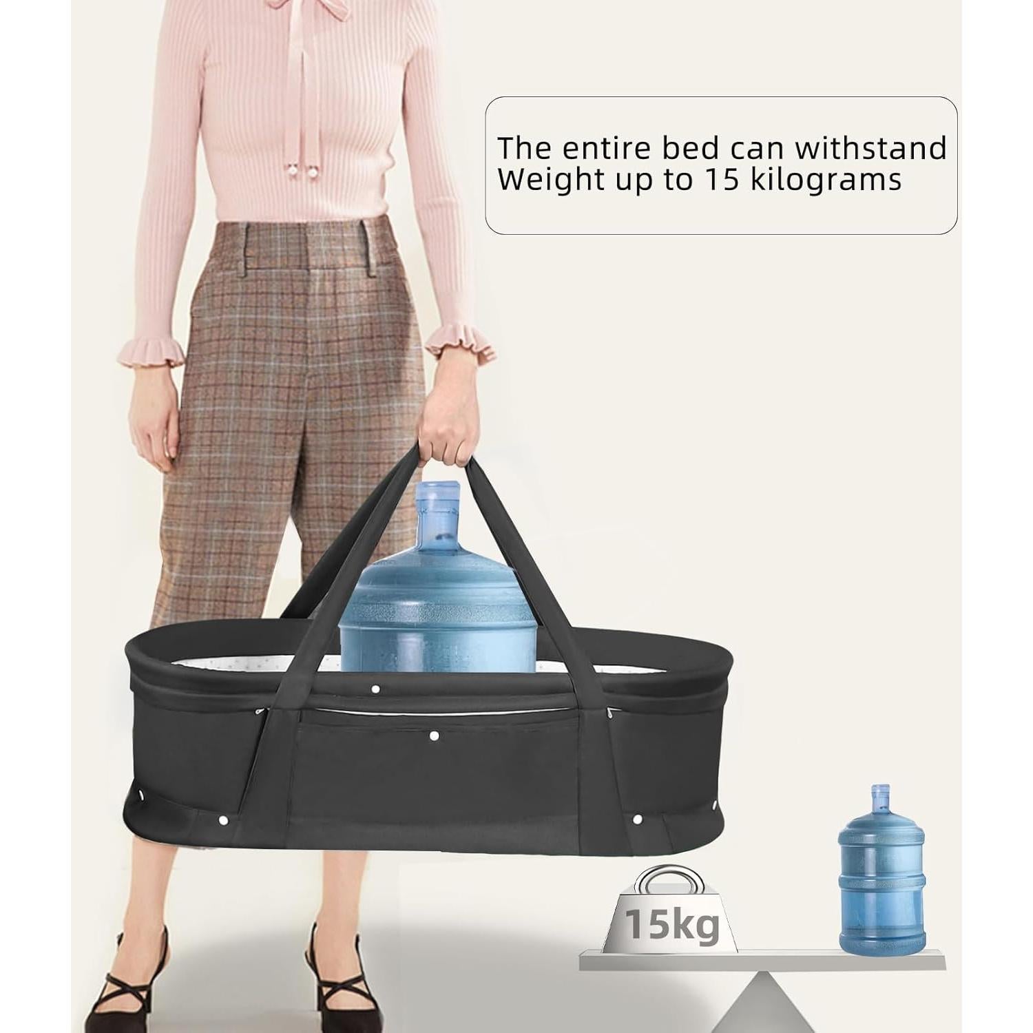 Cuna de viaje portátil Surebaby TL 2 en 1 con sombra negra