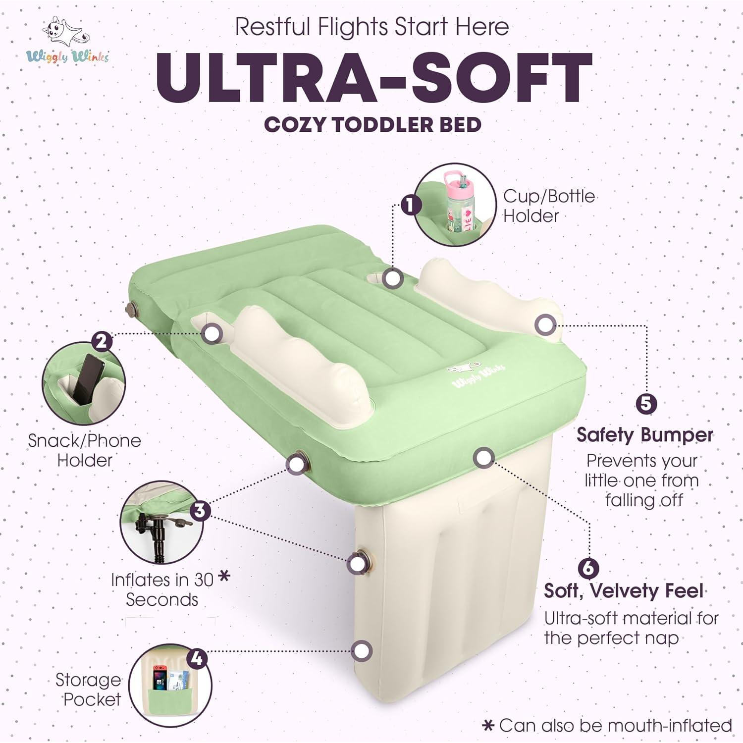 Cama inflable para niños Wiggly Winks - Verde Salvia